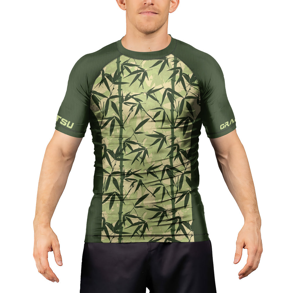 Rashninja Camouflage Bamboo Leaf Blend Men's Short Sleeve Rash Guard