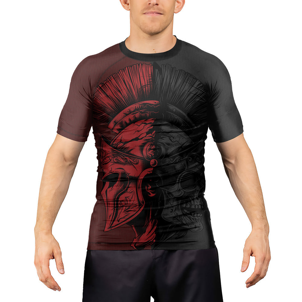 Rashninja Spartan Skull Clash Men's Short Sleeve Rash Guard