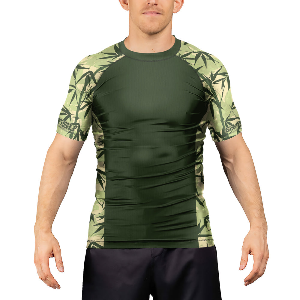 Rashninja Camouflage Bamboo Leaf Blend Men's Short Sleeve Rash Guard