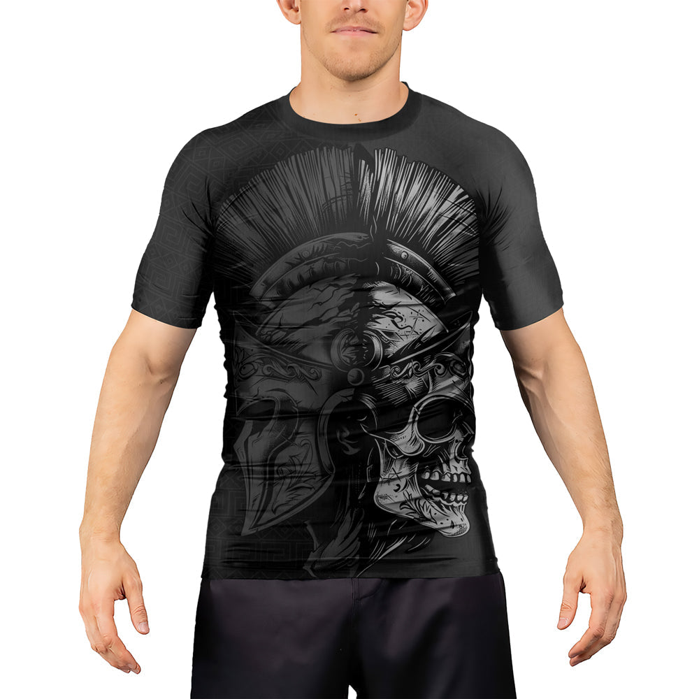 Rashninja Spartan Skull Clash Men's Short Sleeve Rash Guard