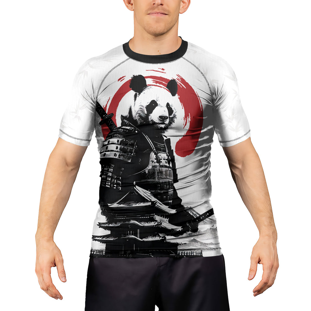 Rashninja Panda Samurai Frost Men's Short Sleeve Rash Guard