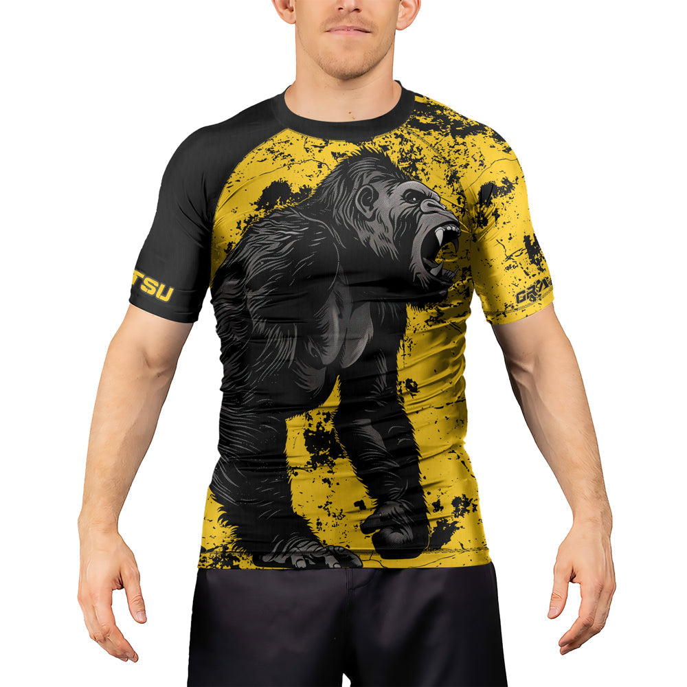 Rashninja Gorilla Golden Ruler Men's Short Sleeve Rash Guard