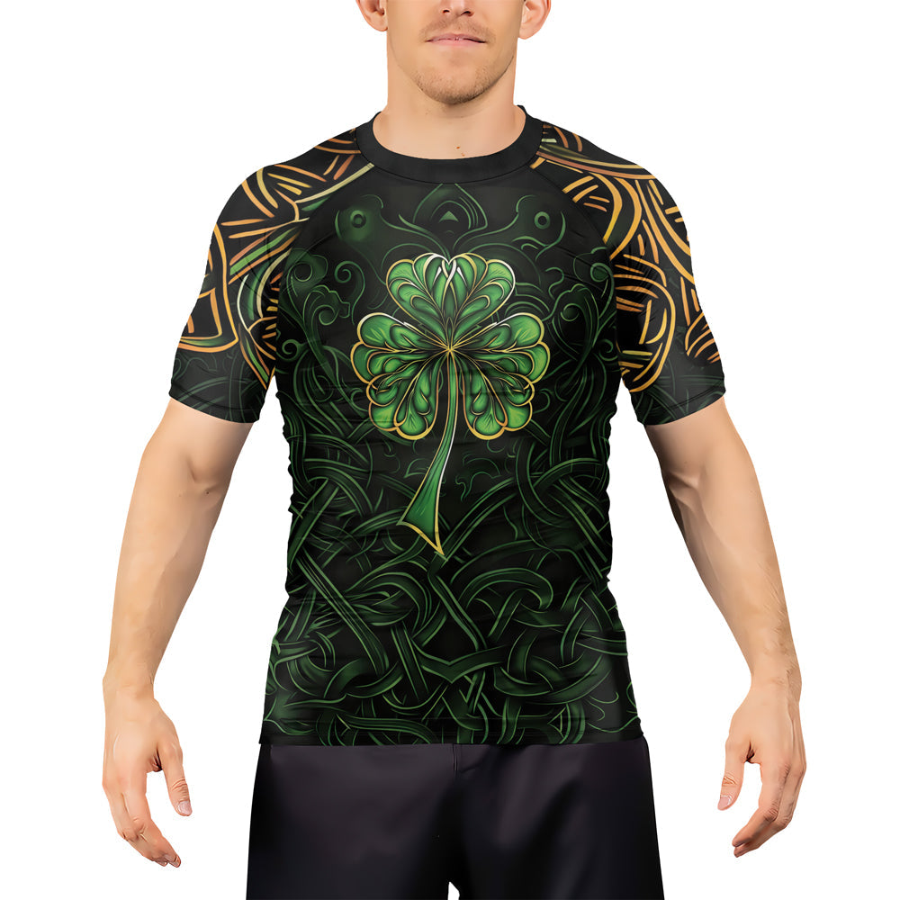 Rashninja Irish Celtic Clover Men's Short Sleeve Rash Guard – St. Patrick's Day Edition