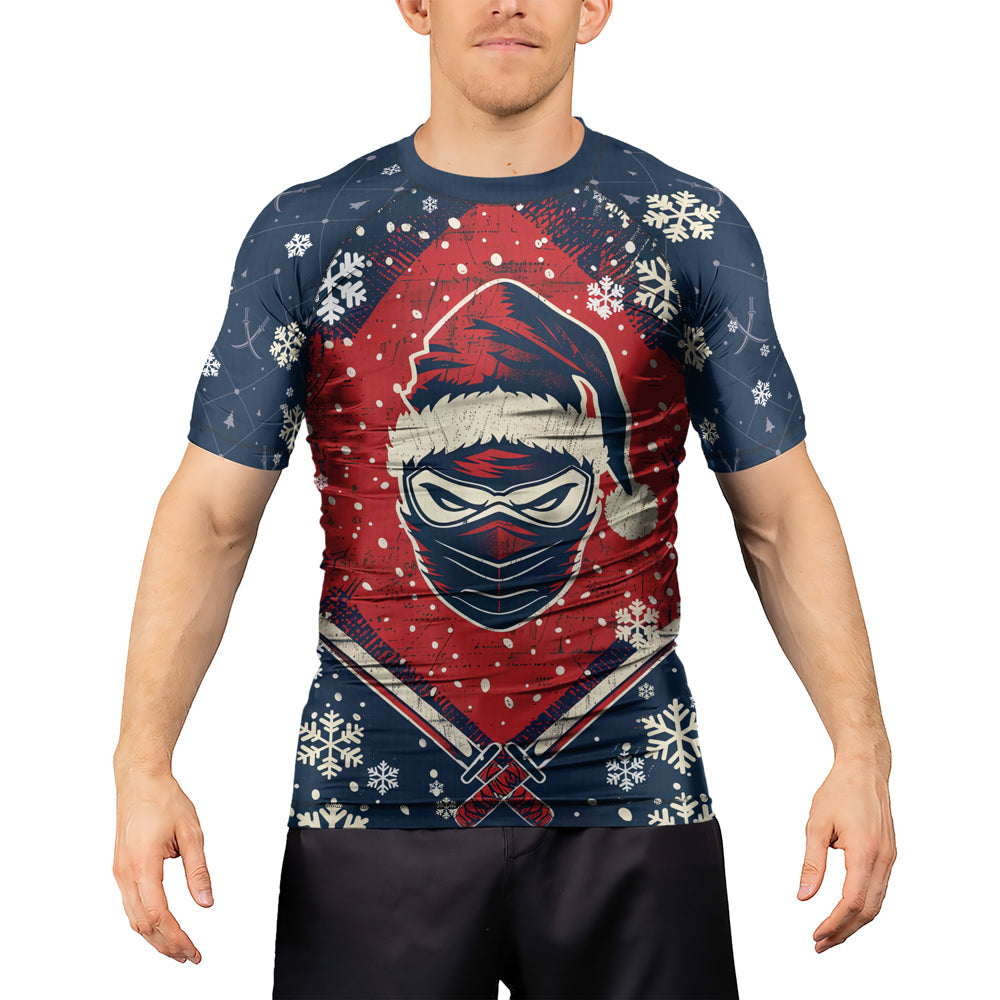 Rashninja Christmas Ninja Santa Men's Short Sleeve Rash Guard