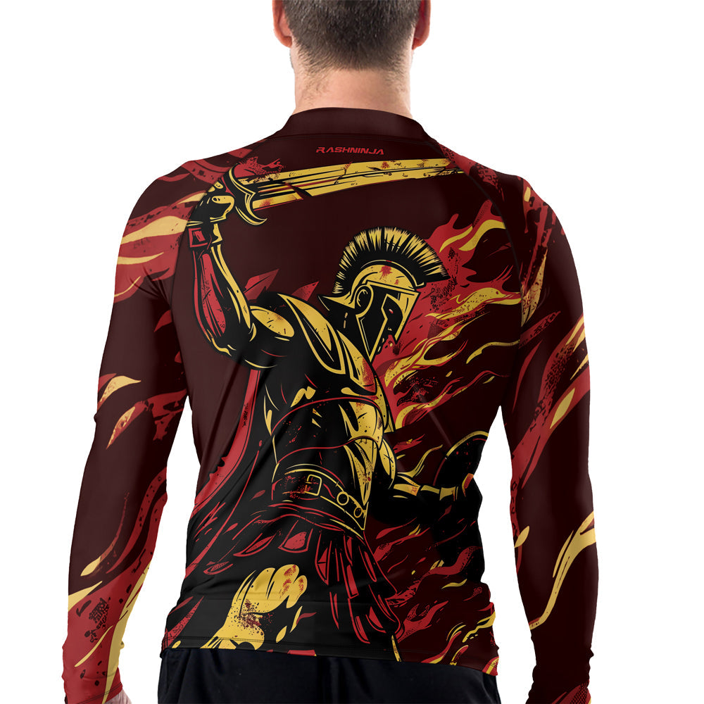 Rashninja Spartan Fire Warrior Men's Long Sleeve Rash Guard