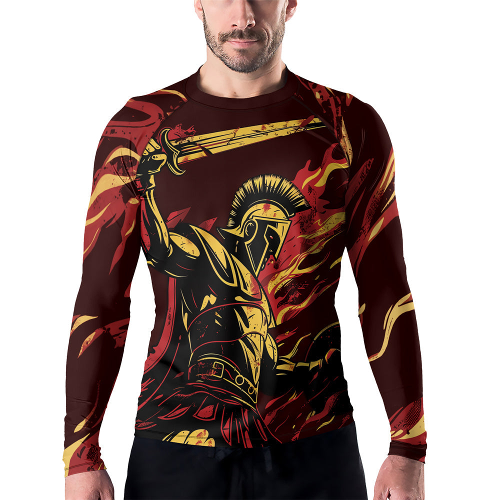 Rashninja Spartan Fire Warrior Men's Long Sleeve Rash Guard