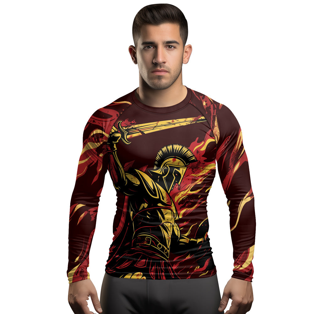Rashninja Spartan Fire Warrior Men's Long Sleeve Rash Guard