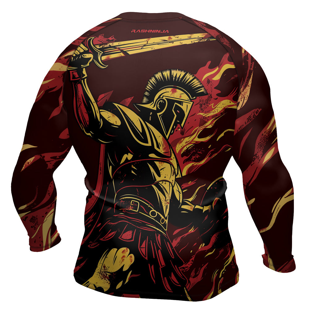 Rashninja Spartan Fire Warrior Men's Long Sleeve Rash Guard