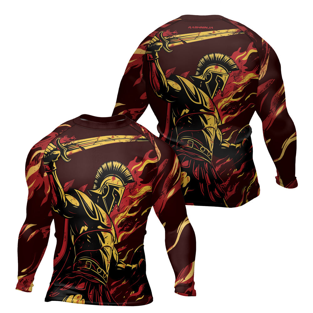 Rashninja Spartan Fire Warrior Men's Long Sleeve Rash Guard