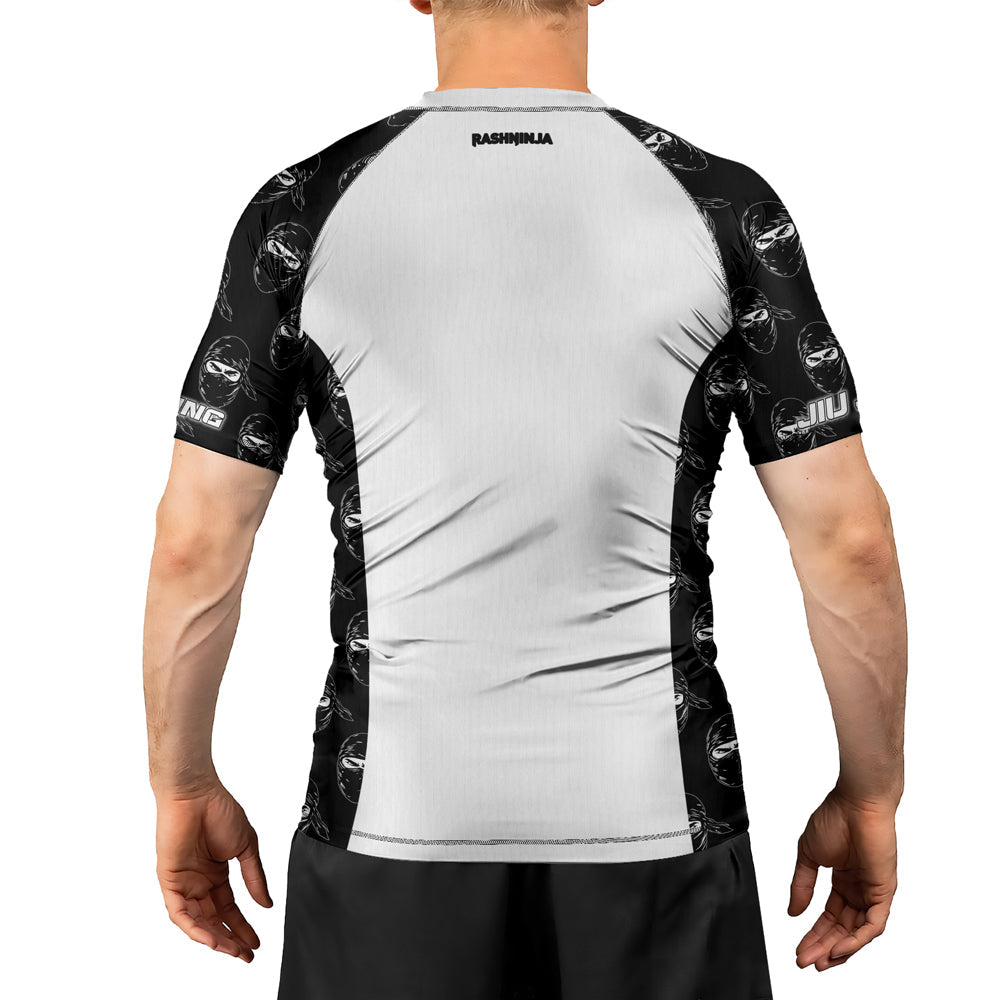 Rashninja Ninja Stealth Pattern White Men's Short Sleeve Rash Guard