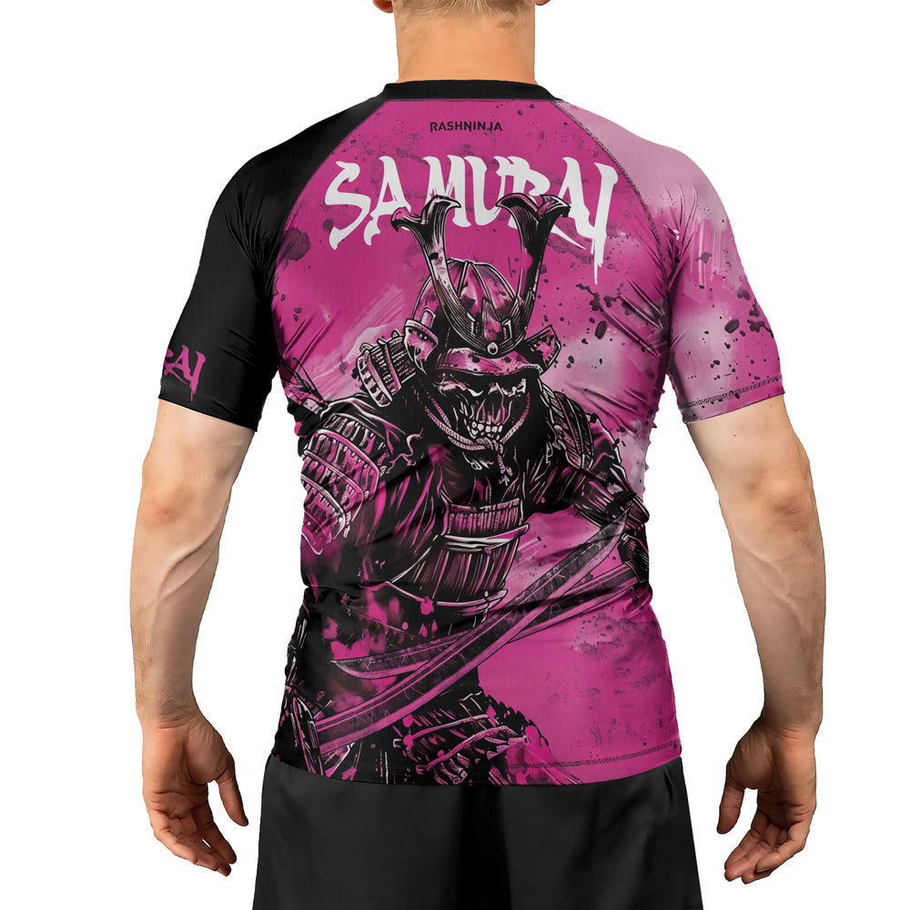 Rashninja Samurai Pink Fury Men's Short Sleeve Rash Guard