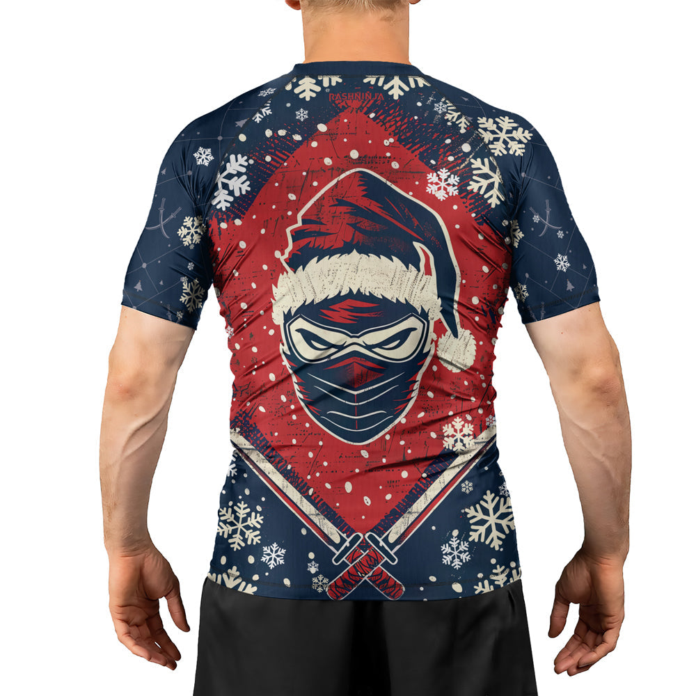 Rashninja Christmas Ninja Santa Men's Short Sleeve Rash Guard