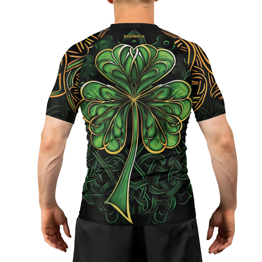 Rashninja Irish Celtic Clover Men's Short Sleeve Rash Guard – St. Patrick's Day Edition