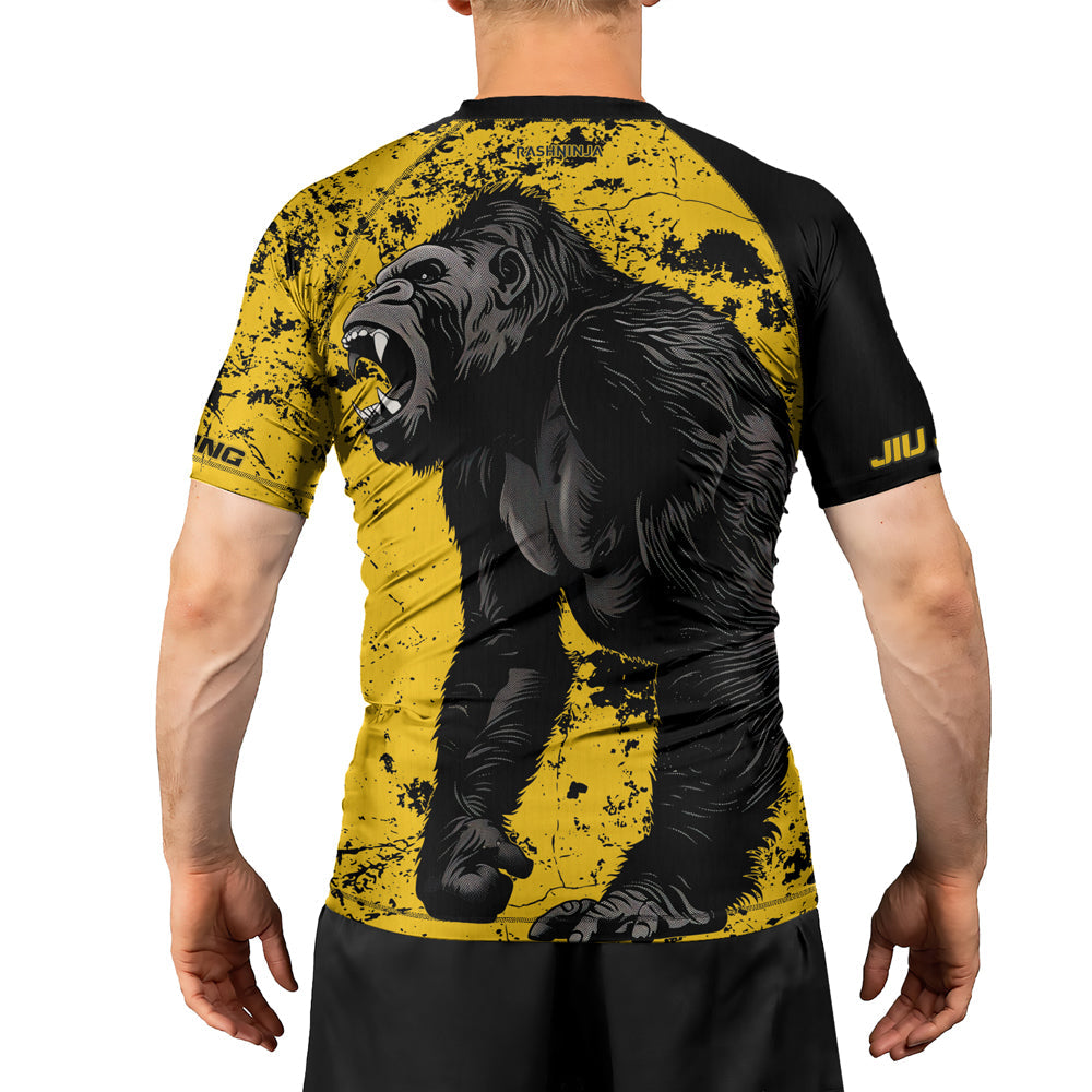 Rashninja Gorilla Golden Ruler Men's Short Sleeve Rash Guard