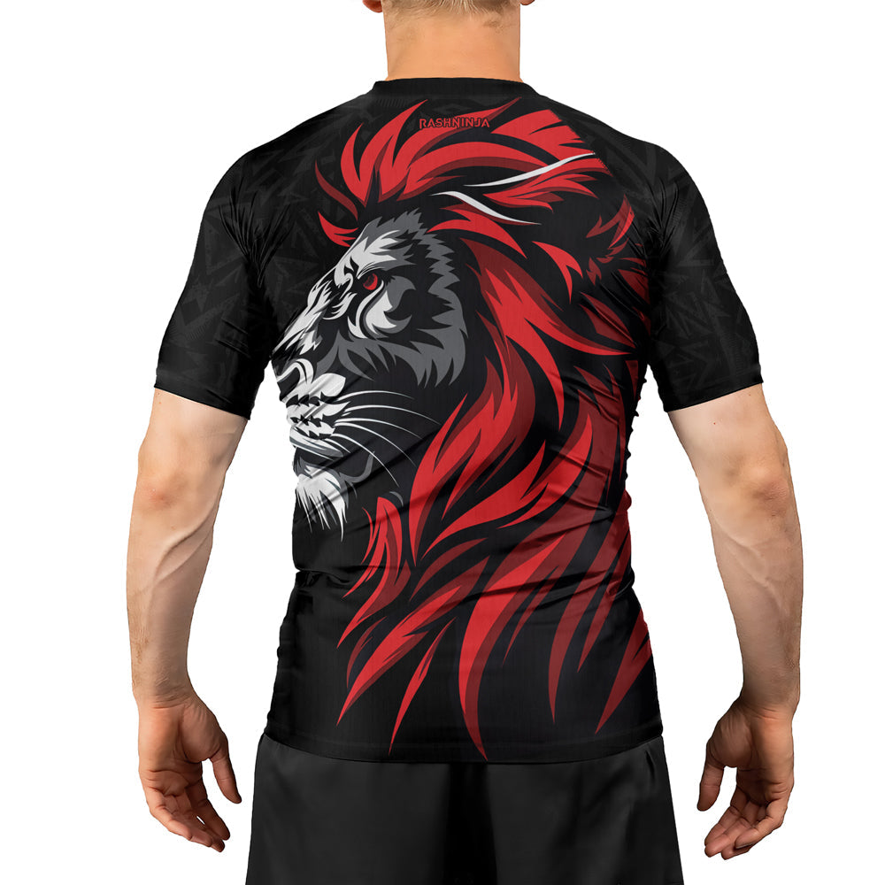 Rashninja Spartan Red Shield Men's Short Sleeve Rash Guard