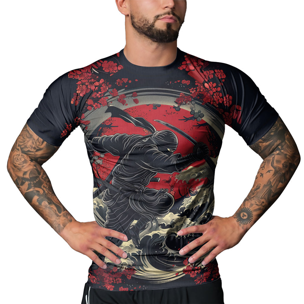 Rashninja Ninja Great Wave Men's Short Sleeve Rash Guard