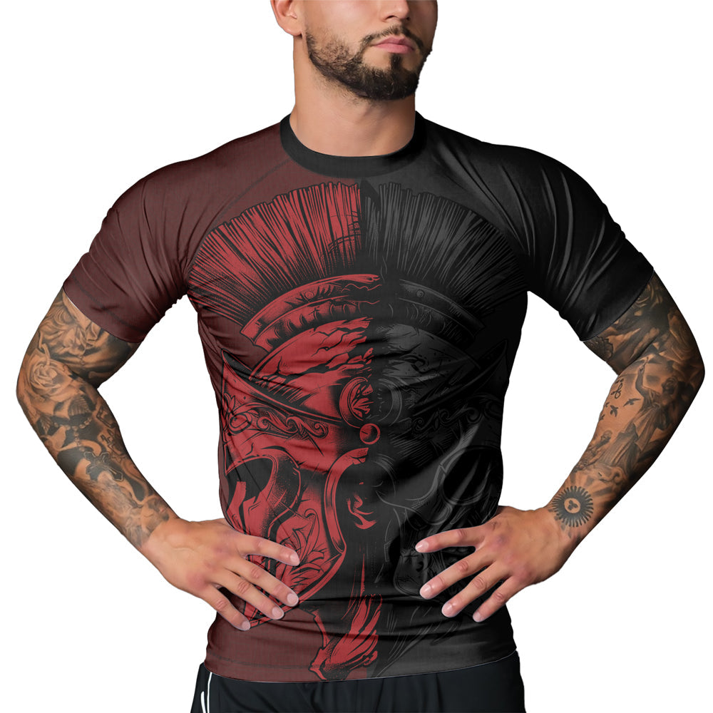 Rashninja Spartan Skull Clash Men's Short Sleeve Rash Guard