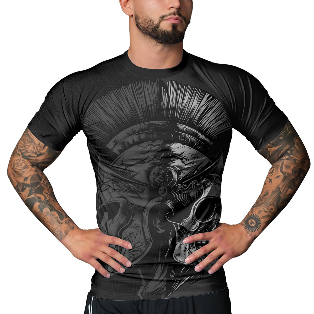 Rashninja Spartan Skull Clash Men's Short Sleeve Rash Guard