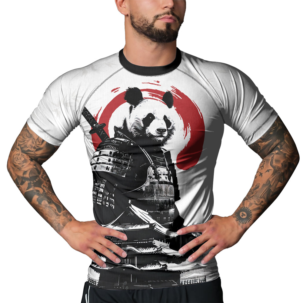 Rashninja Panda Samurai Frost Men's Short Sleeve Rash Guard