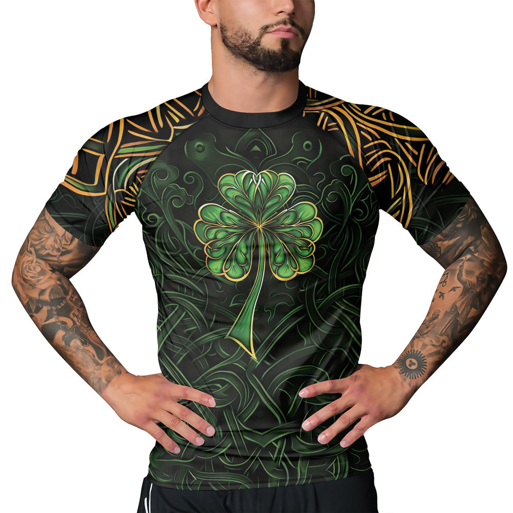 Rashninja Irish Celtic Clover Men's Short Sleeve Rash Guard – St. Patrick's Day Edition