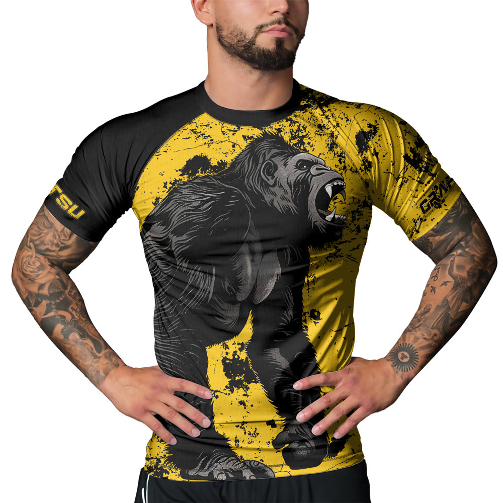 Rashninja Gorilla Golden Ruler Men's Short Sleeve Rash Guard