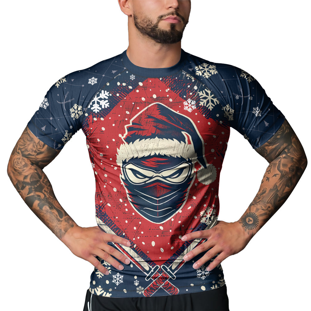 Rashninja Christmas Ninja Santa Men's Short Sleeve Rash Guard