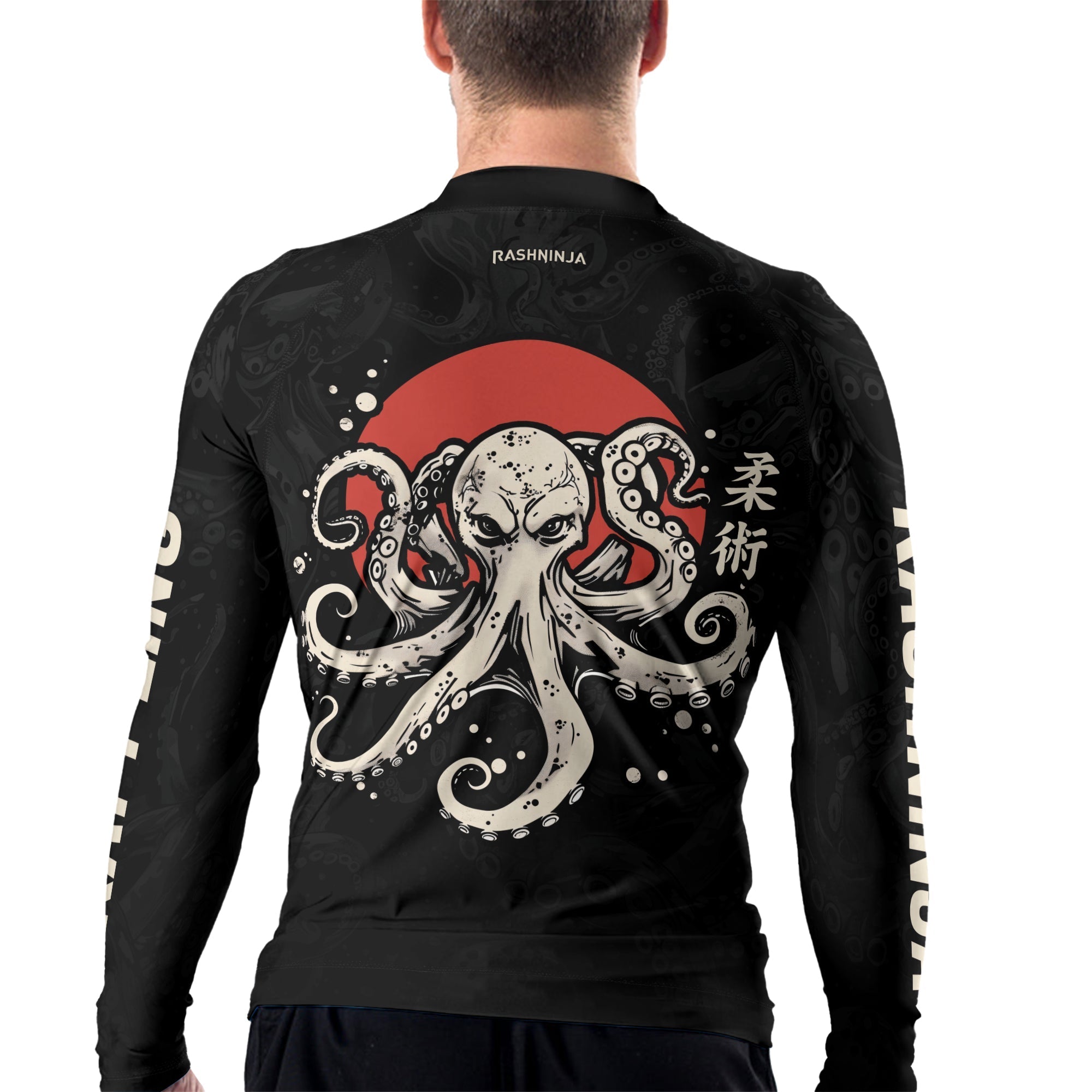 Rashninja Octopus Red Sun Men's Long Sleeve Rash Guard