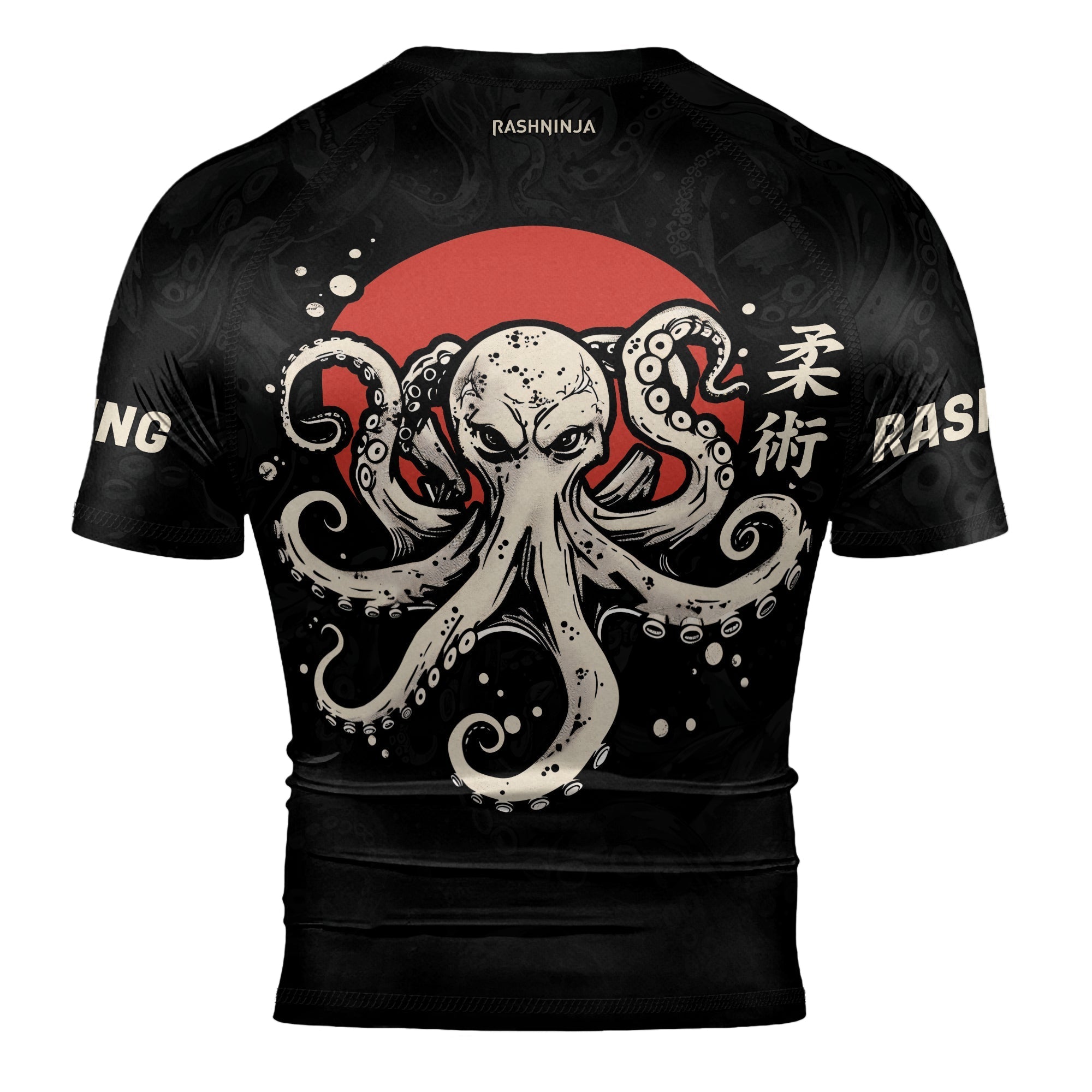 Rashninja Octopus Red Sun Men's Short Sleeve Rash Guard