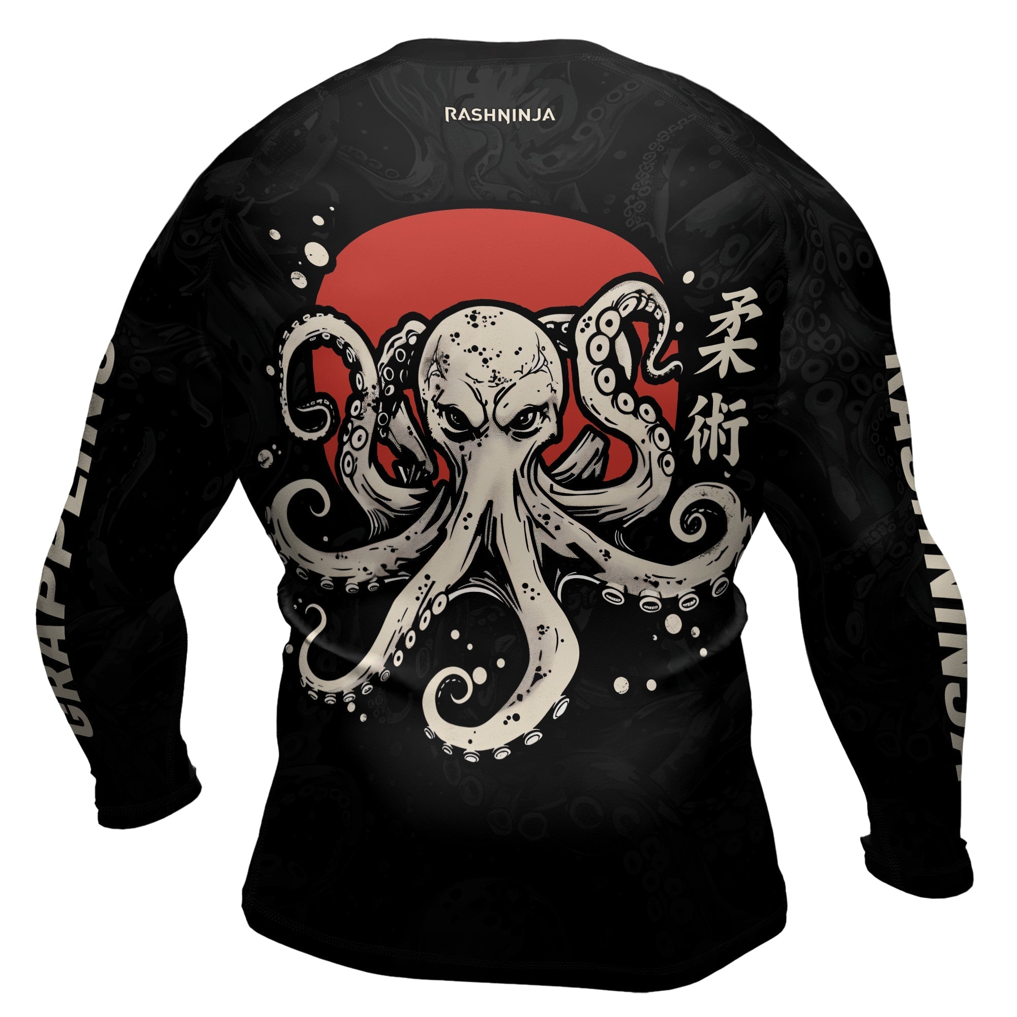Rashninja Octopus Red Sun Men's Long Sleeve Rash Guard