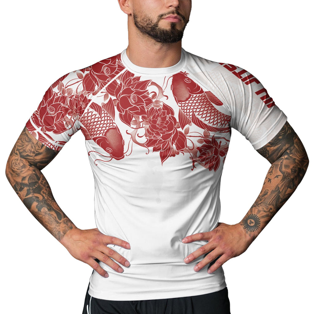 Rashninja Samurai Koi Harmony Men's Short Sleeve Rash Guard