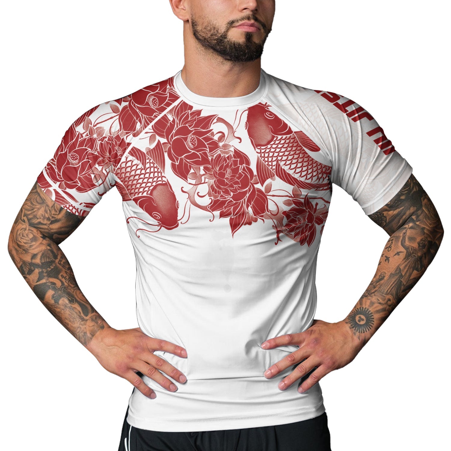 Rashninja Samurai Koi Harmony Men's Short Sleeve Rash Guard