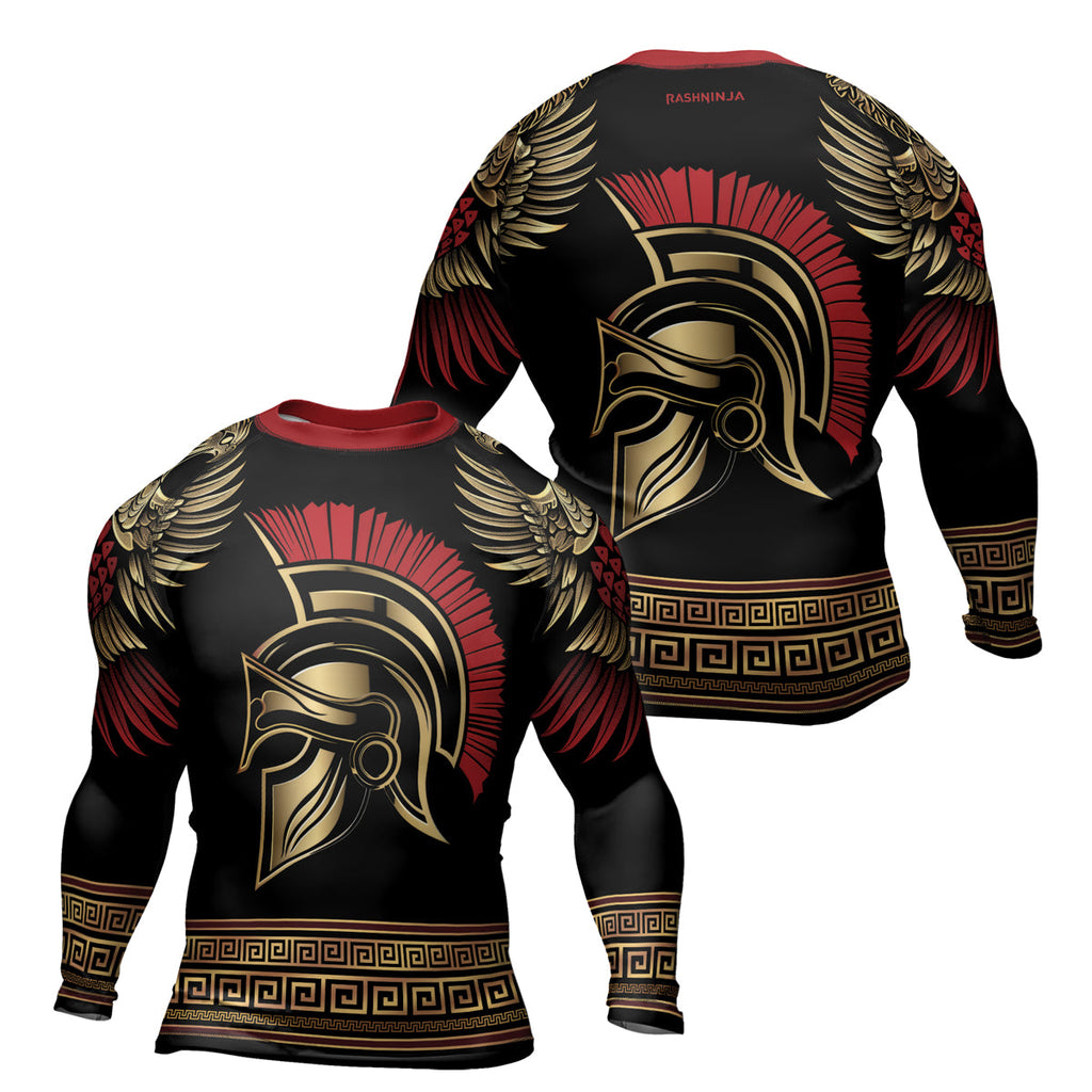 Rashninja Golden Spartan Warrior Men's Long Sleeve Rash Guard