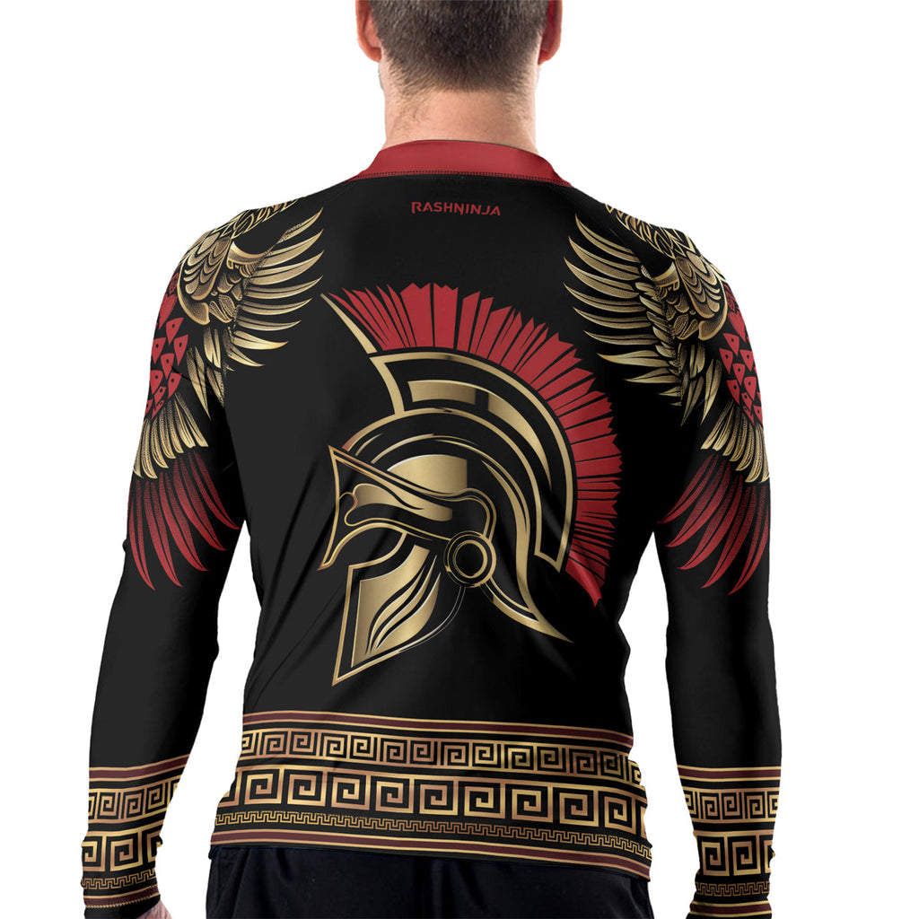 Rashninja Golden Spartan Warrior Men's Long Sleeve Rash Guard