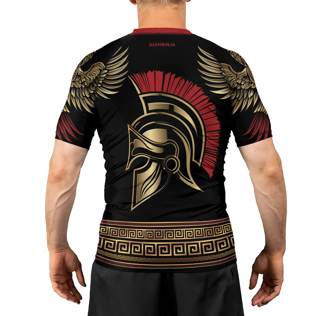 Rashninja Golden Spartan Warrior Men's Short Sleeve Rash Guard