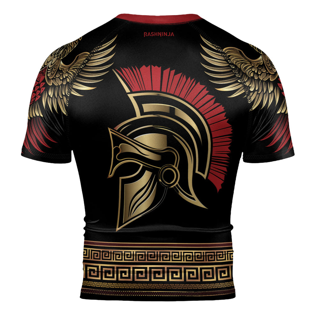 Rashninja Golden Spartan Warrior Men's Short Sleeve Rash Guard