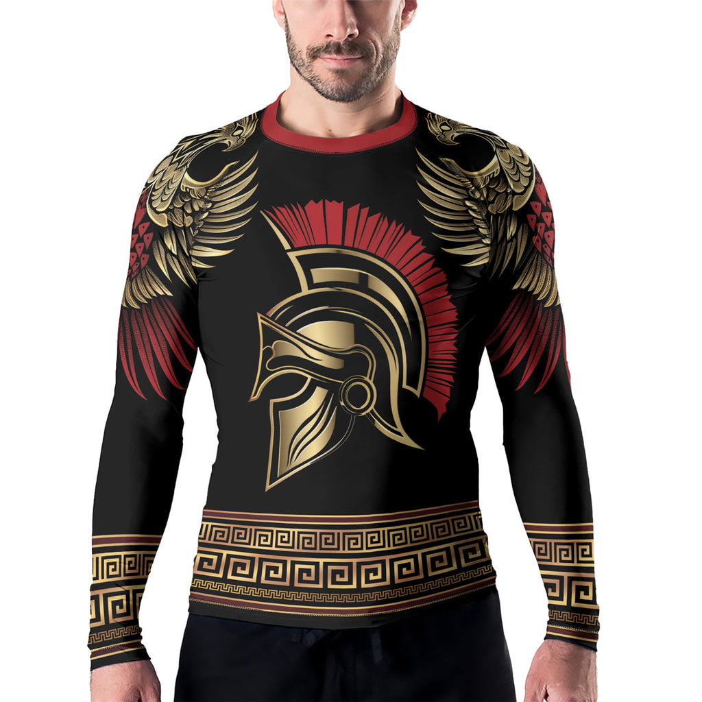 Rashninja Golden Spartan Warrior Men's Long Sleeve Rash Guard