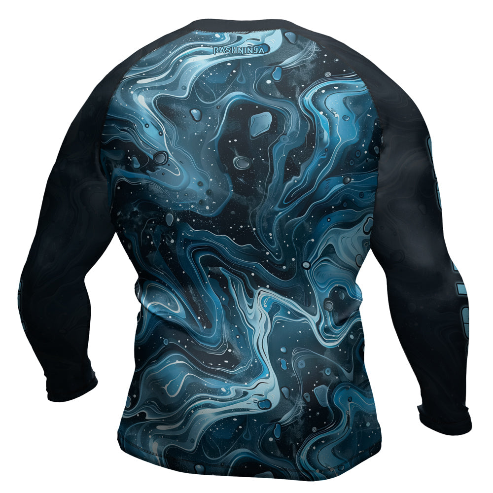 Rashninja Cyber Storm Turquoise Men's Long Sleeve Rash Guard