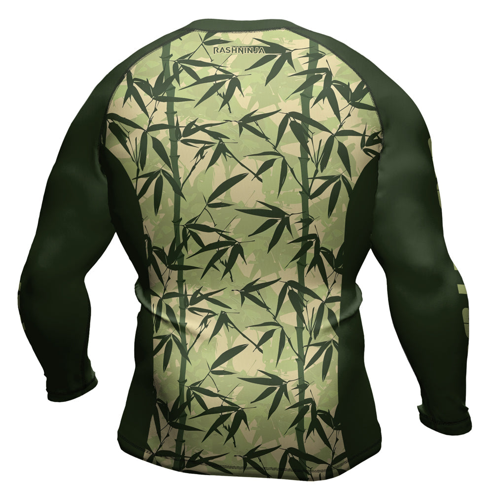Rashninja Camouflage Bamboo Leaf Blend Men's Long Sleeve Rash Guard