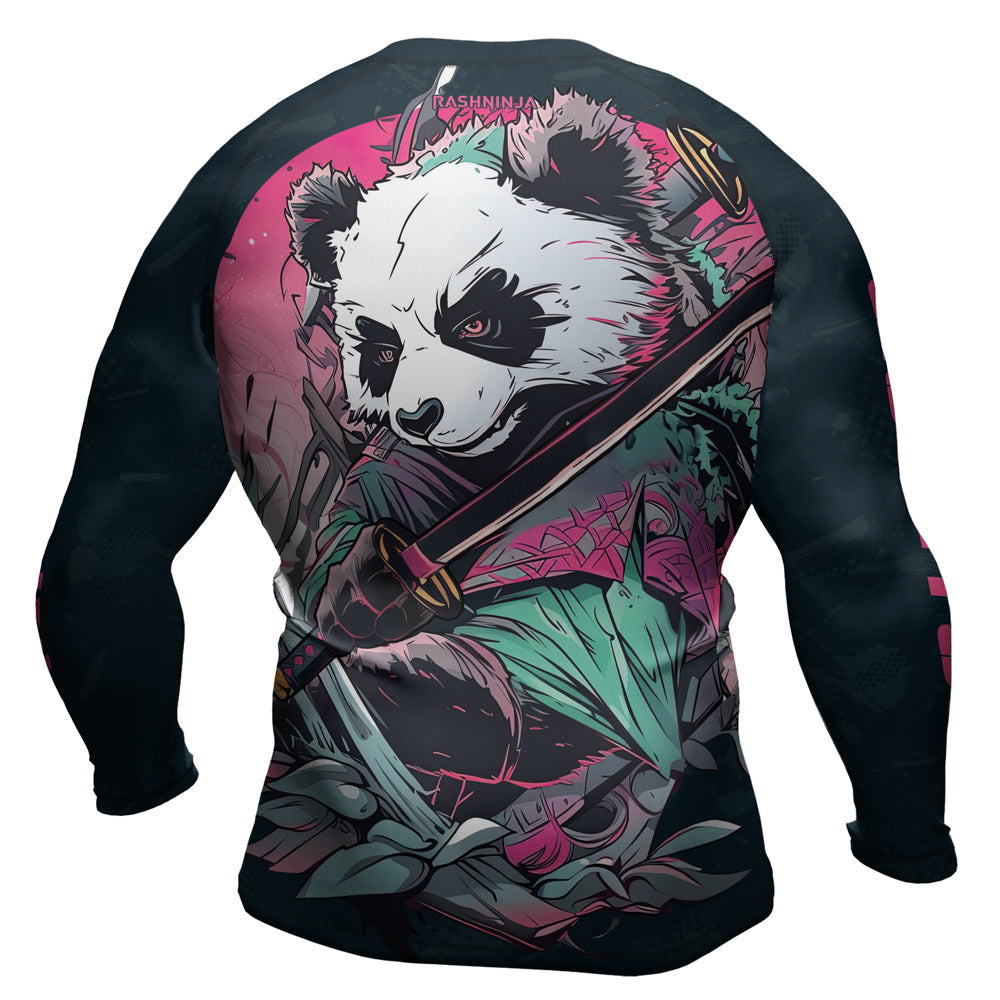 Rashninja Panda Samurai Crest Men's Long Sleeve Rash Guard