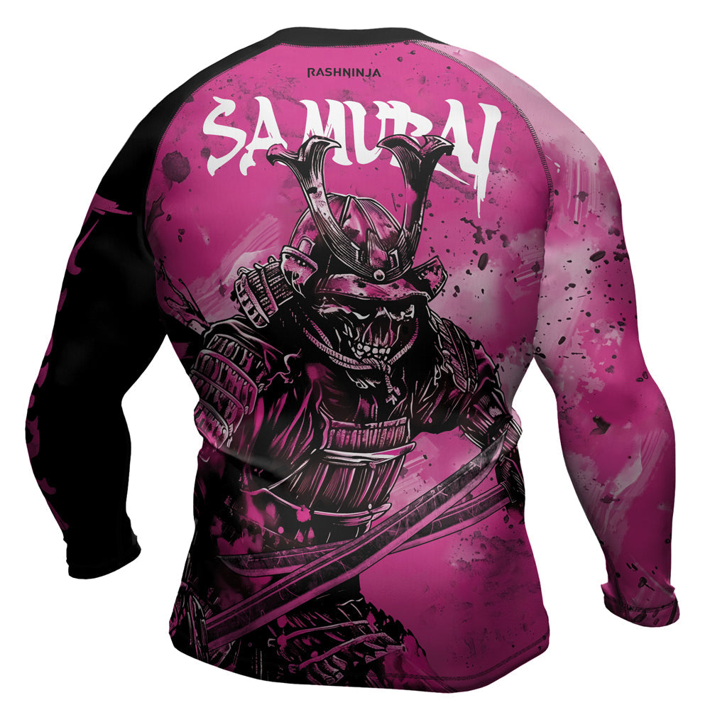 Rashninja Samurai Pink Fury Men's Long Sleeve Rash Guard