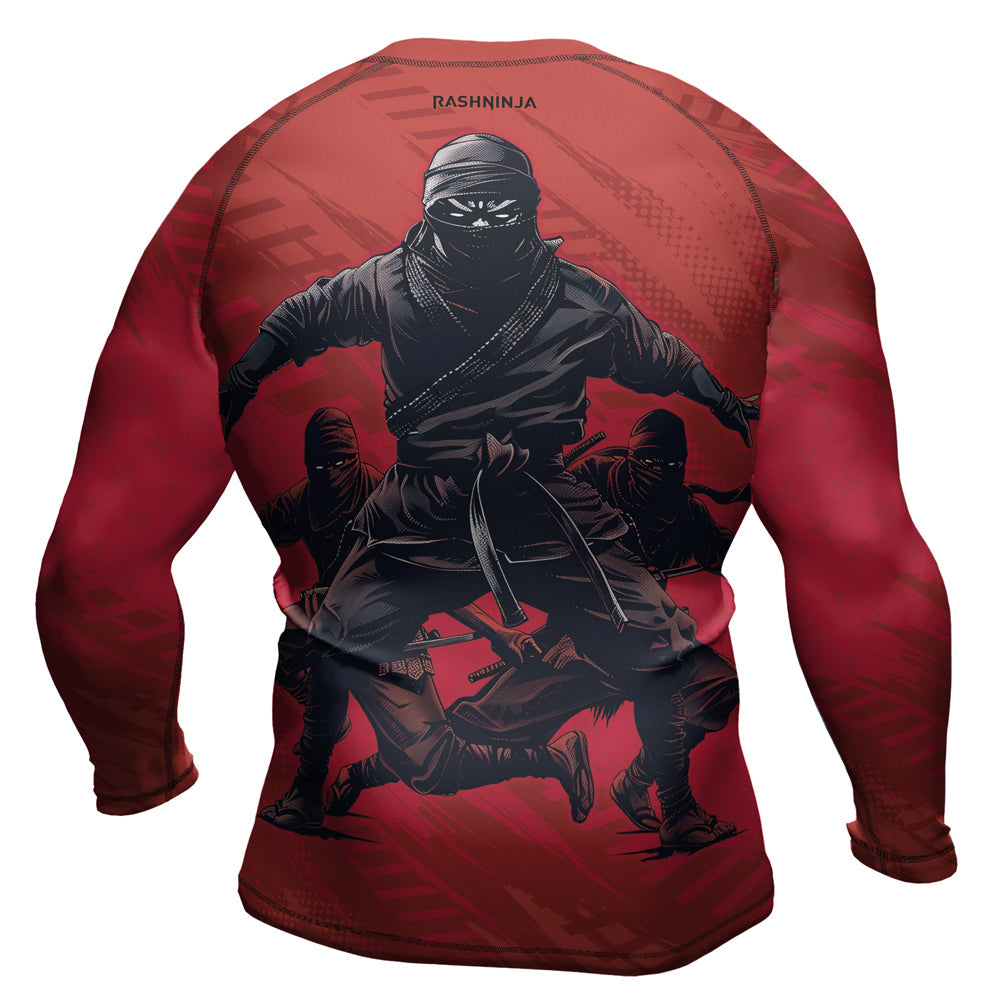 Rashninja Ninja Red Assault Men's Long Sleeve Rash Guard