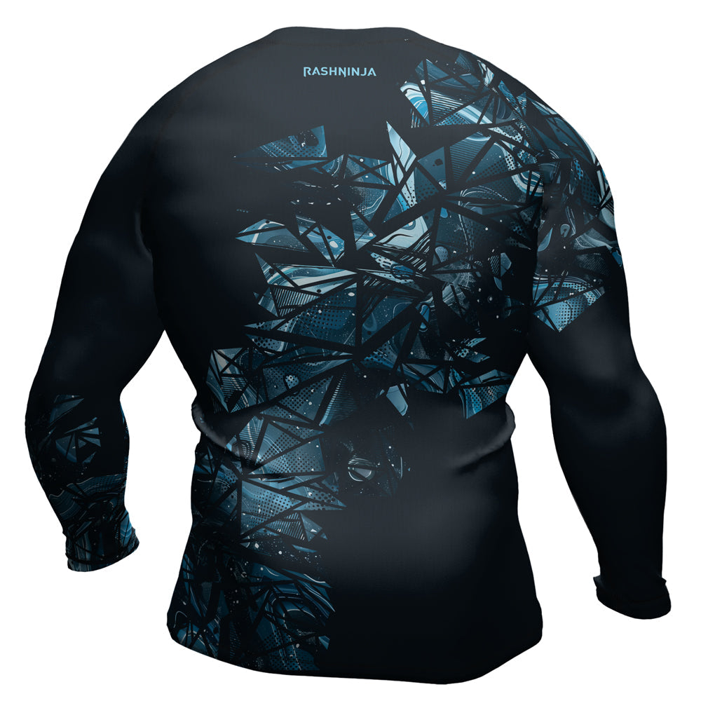 Rashninja Cyber Storm Turquoise Men's Long Sleeve Rash Guard