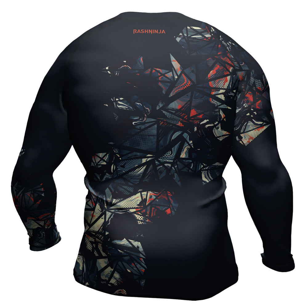 Rashninja Cyber Storm Fire Men's Long Sleeve Rash Guard