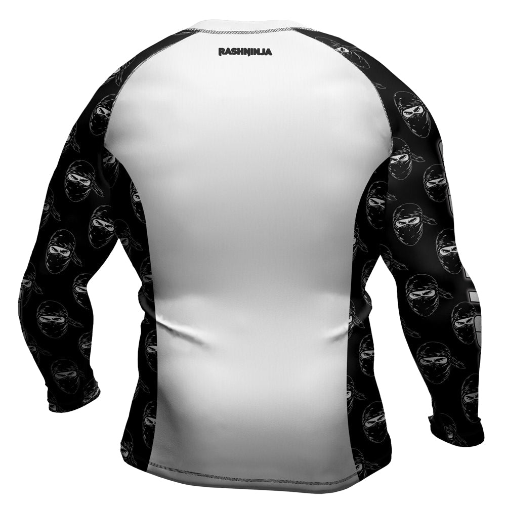 Rashninja Ninja Stealth Pattern White Men's Long Sleeve Rash Guard