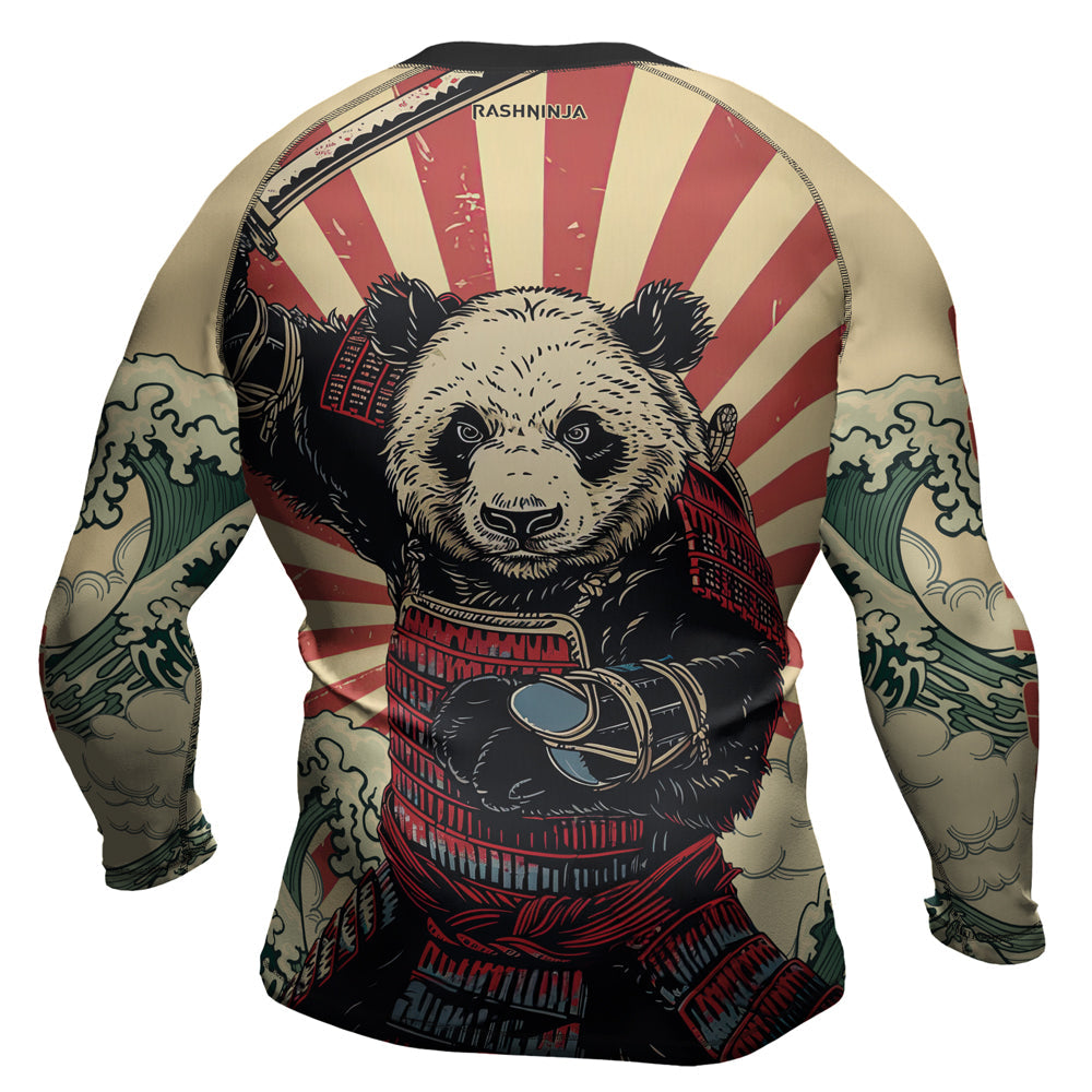 Rashninja Panda Samurai Circle Men's Long Sleeve Rash Guard