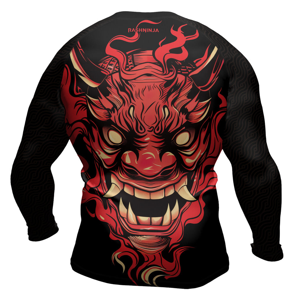 Rashninja Samurai Oni Flames Men's Long Sleeve Rash Guard