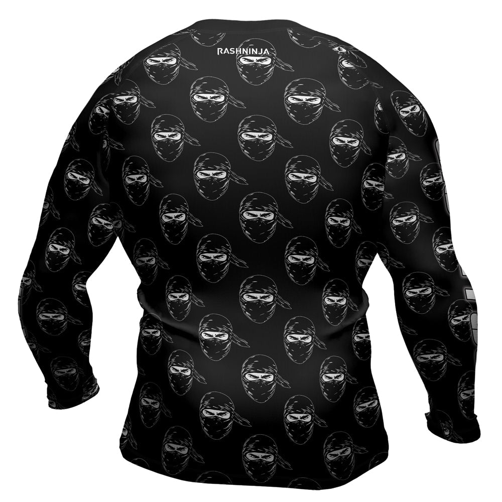 Rashninja Ninja Stealth Pattern Black Men's Long Sleeve Rash Guard