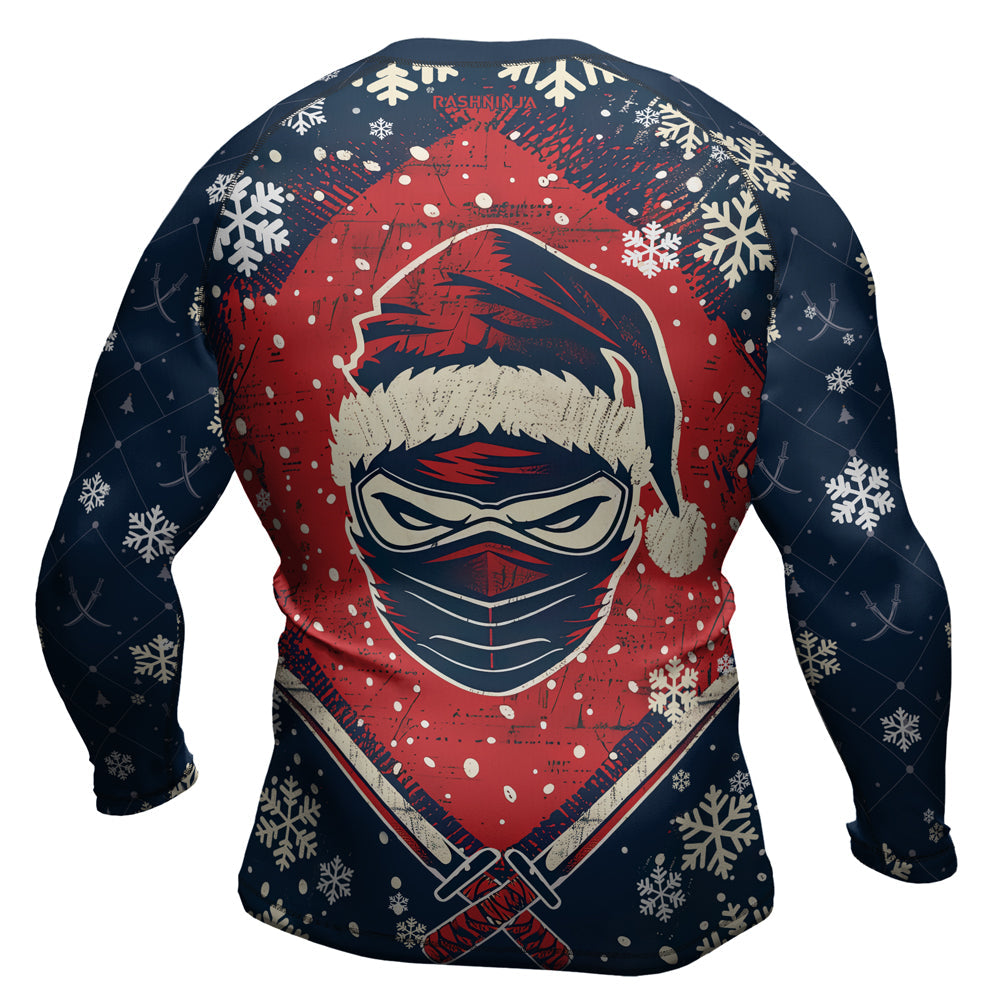 Rashninja Christmas Ninja Santa Men's Long Sleeve Rash Guard