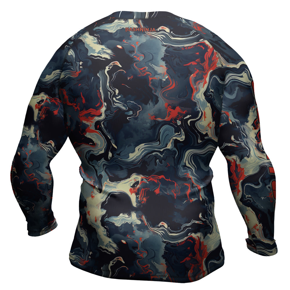 Rashninja Cyber Storm Fire Men's Long Sleeve Rash Guard