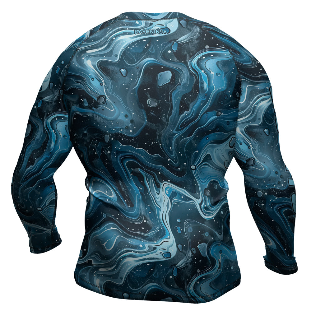Rashninja Cyber Storm Turquoise Men's Long Sleeve Rash Guard